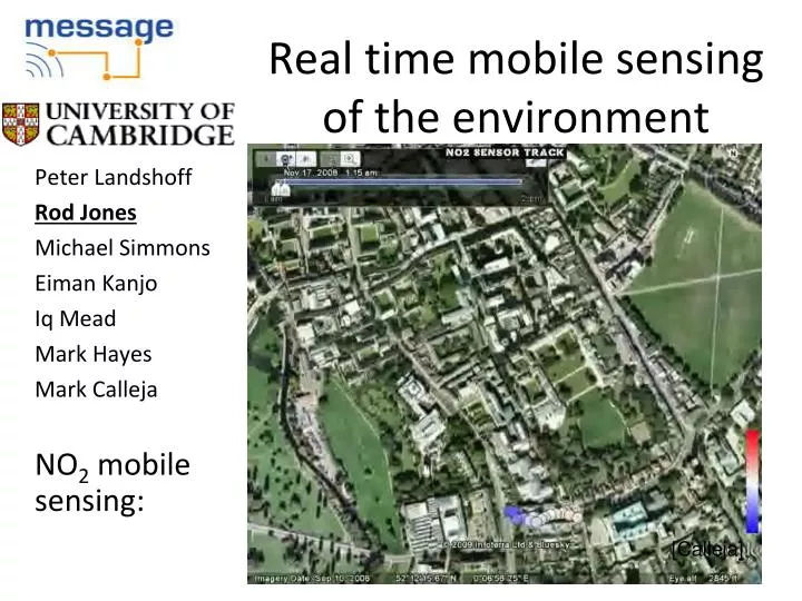 real time mobile sensing of the environment