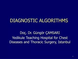 DIAGNOSTIC ALGORITHMS