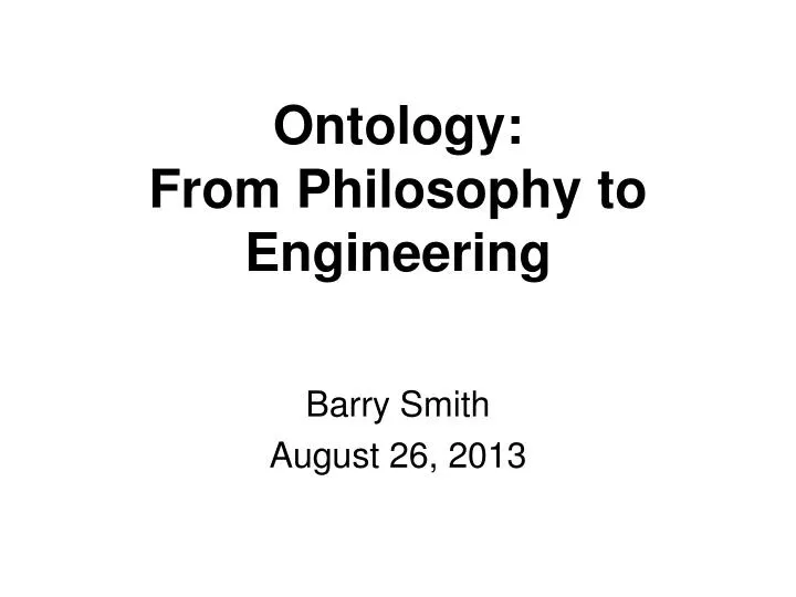 ontology from philosophy to engineering