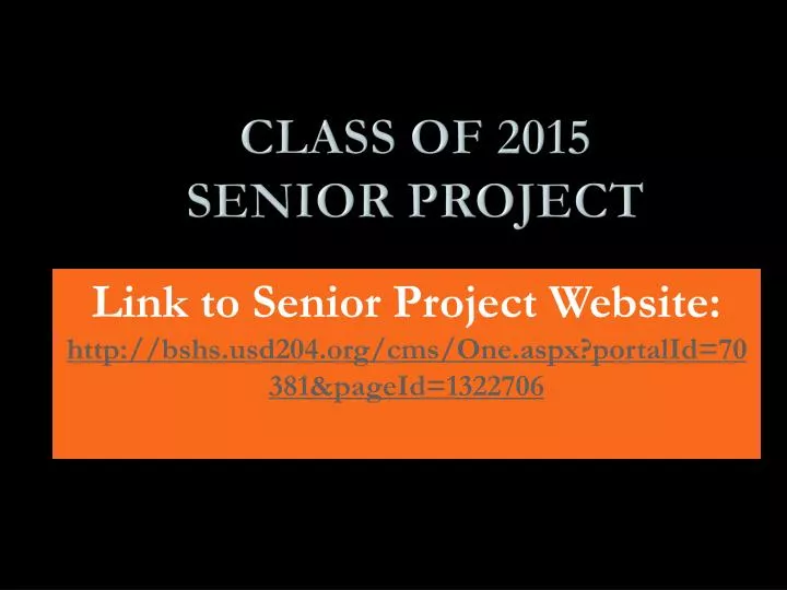 class of 2015 senior project