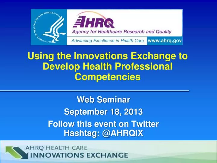 using the innovations exchange to develop health professional competencies