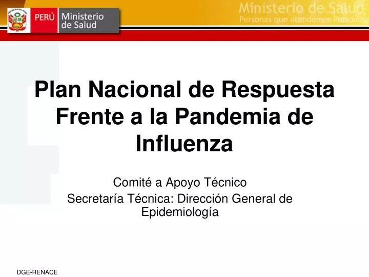 plan nacional de respuesta frente a la pandemia de influenza