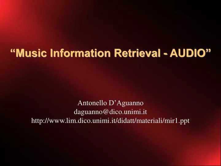 music information retrieval audio