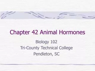 Chapter 42 Animal Hormones