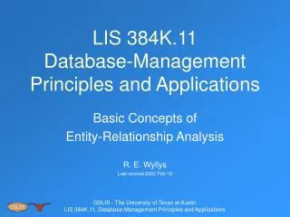 LIS 384K.11 Database-Management Principles and Applications