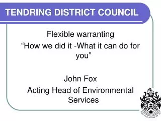 TENDRING DISTRICT COUNCIL