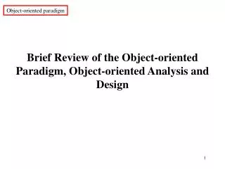 Object-oriented paradigm