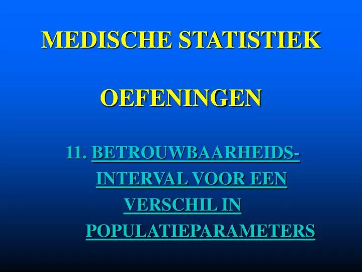 medische statistiek oefeningen