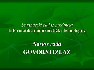 seminarski rad iz predmeta informatika i informati ke tehnologije