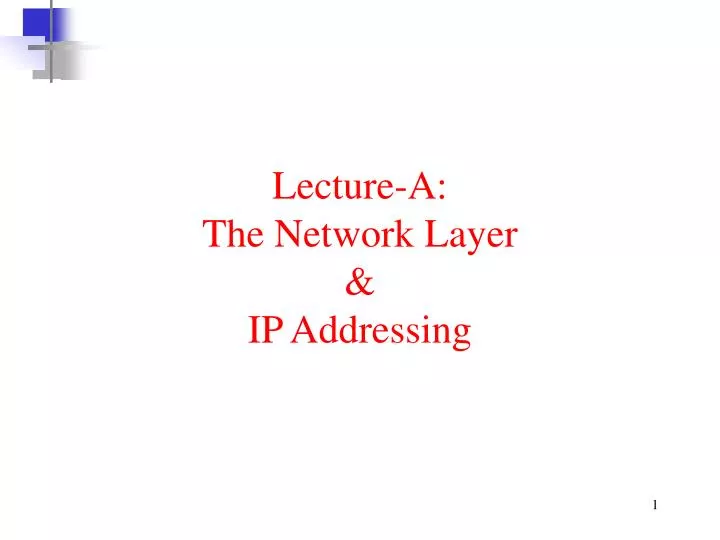 lecture a the network layer ip addressing