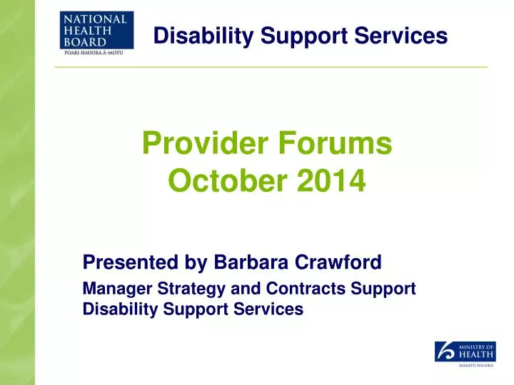 provider forums october 2014