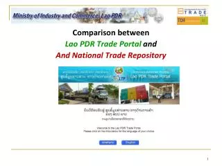 Comparison between Lao PDR Trade Portal and And National Trade Repository