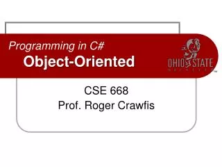 Programming in C# Object-Oriented