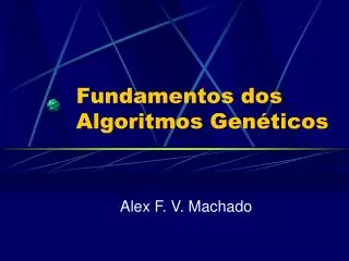 fundamentos dos algoritmos gen ticos