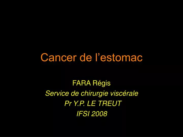 cancer de l estomac