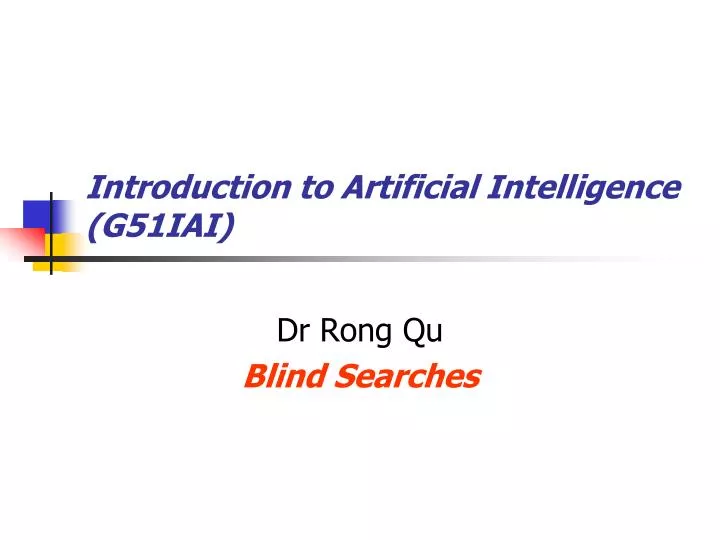 introduction to artificial intelligence g51iai