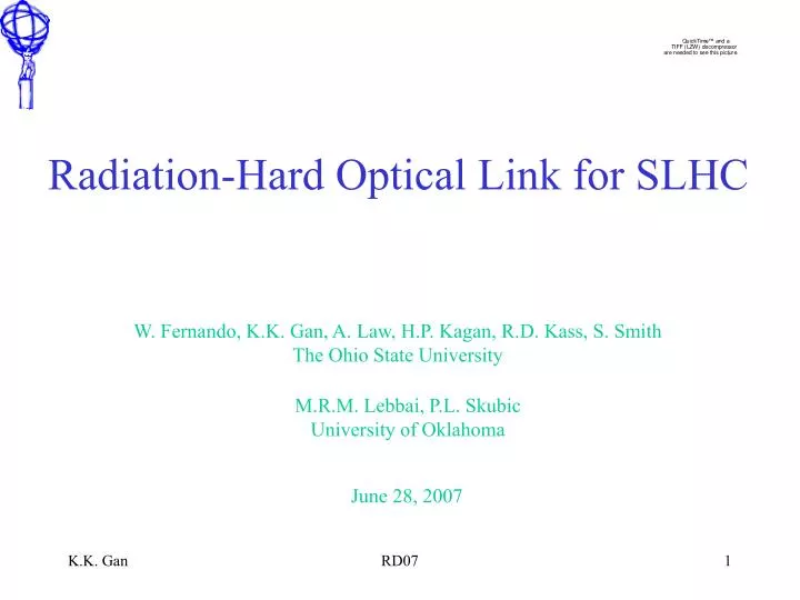radiation hard optical link for slhc