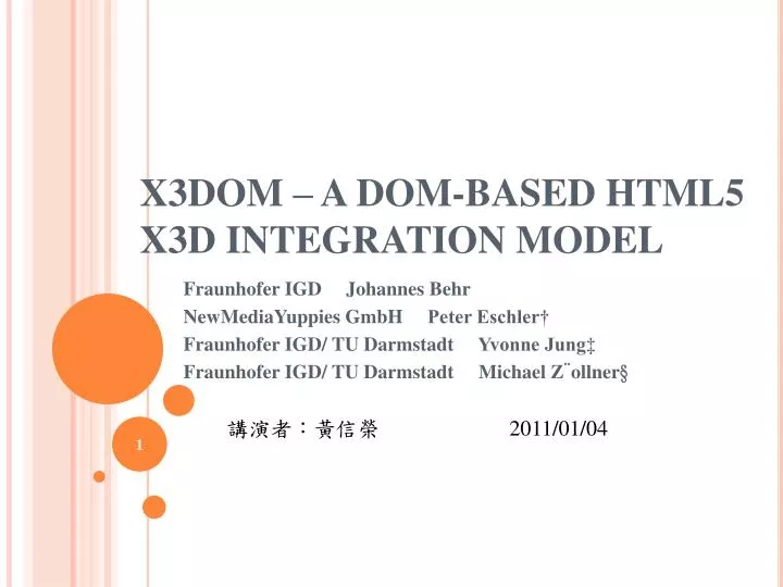 x3dom a dom based html5 x3d integration model