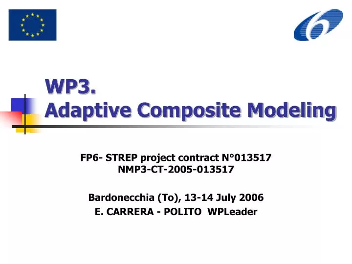 wp3 adaptive composite modeling