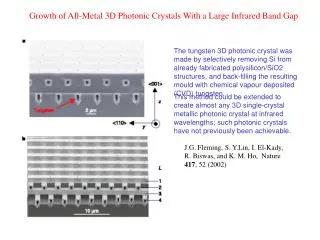 Growth of All-Metal 3D Photonic Crystals With a Large Infrared Band Gap