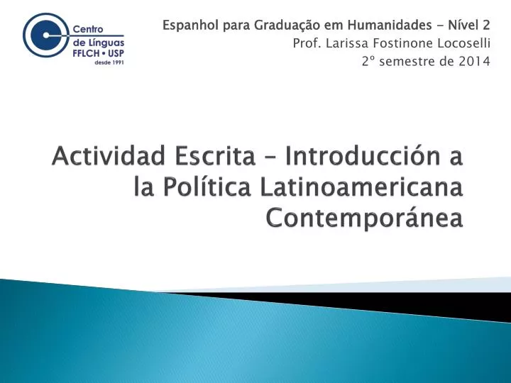 actividad escrita introducci n a la pol tica latinoamericana contempor nea