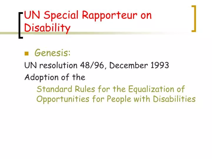 un special rapporteur on disability