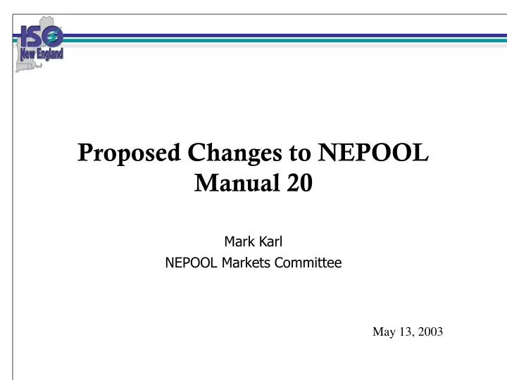 proposed changes to nepool manual 20