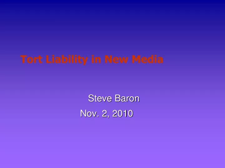 tort liability in new media