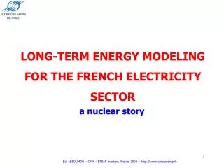 LONG-TERM ENERGY MODELING FOR THE FRENCH ELECTRICITY SECTOR