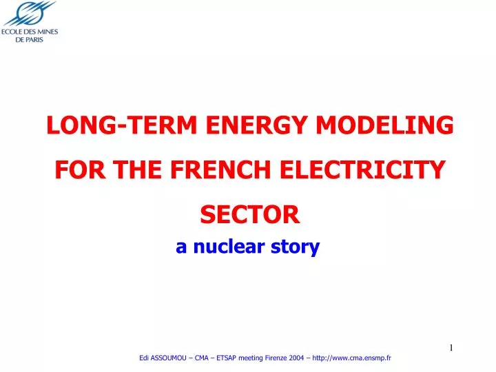 long term energy modeling for the french electricity sector
