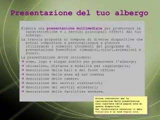 presentazione del tuo albergo