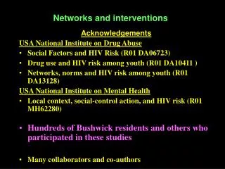 Networks and interventions
