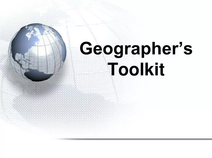 geographer s toolkit
