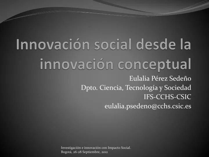 innovaci n social desde la innovaci n conceptual