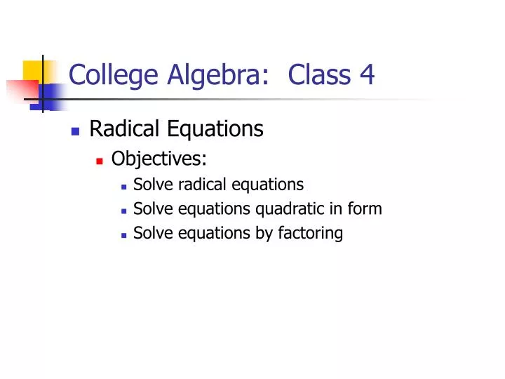 college algebra class 4