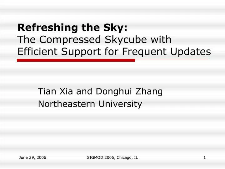 refreshing the sky the compressed skycube with efficient support for frequent updates