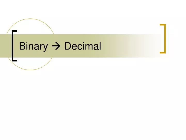 binary decimal