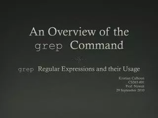 An Overview of the grep Command