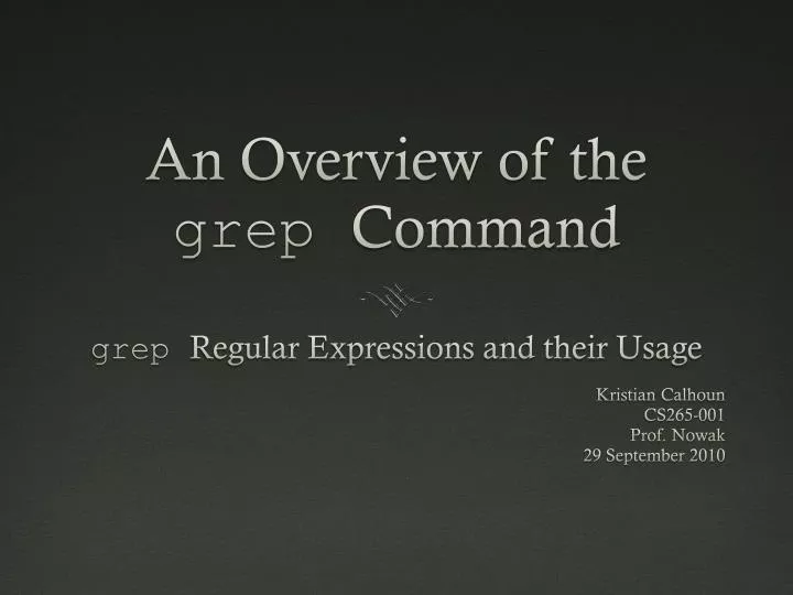 an overview of the grep command