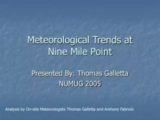 Meteorological Trends at Nine Mile Point