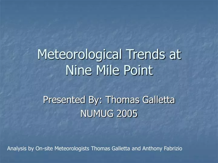 meteorological trends at nine mile point