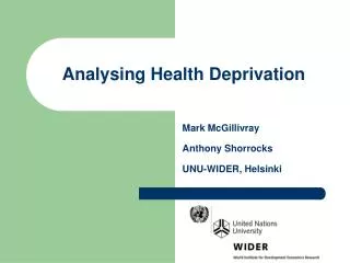 Analysing Health Deprivation