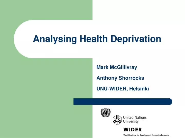 analysing health deprivation
