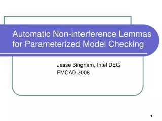 Automatic Non-interference Lemmas for Parameterized Model Checking