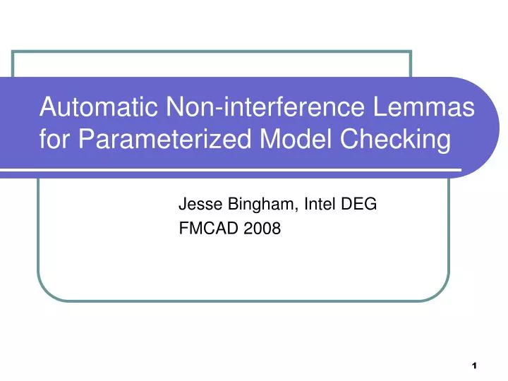 automatic non interference lemmas for parameterized model checking