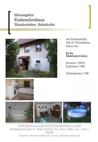 mietangebot einfamilienhaus wandersleben bahnhofstr