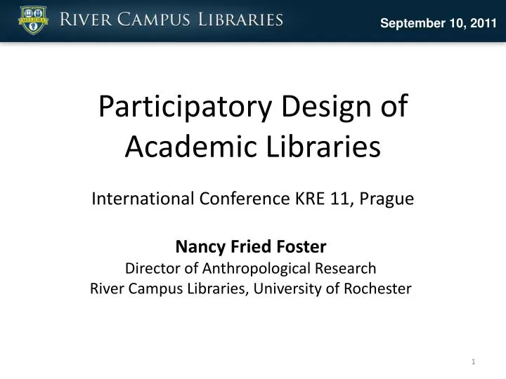 participatory design of academic libraries international conference kre 11 prague