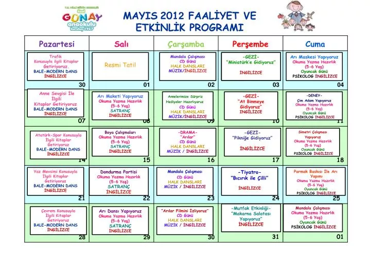 mayis 201 2 faal yet ve etk nl k programi