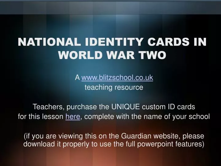 national identity cards in world war two
