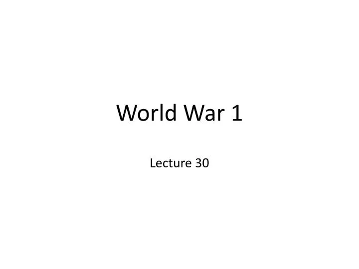 world war 1